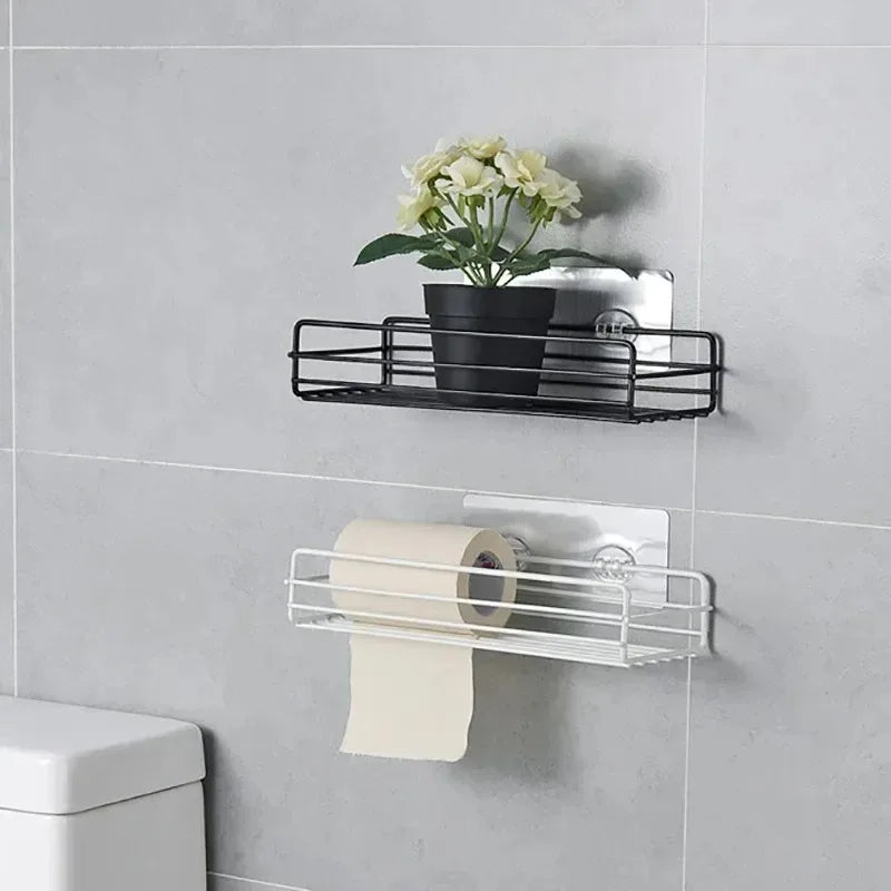 Corner No-Drill Bathroom Shelf – Wall-Mounted Organizer
