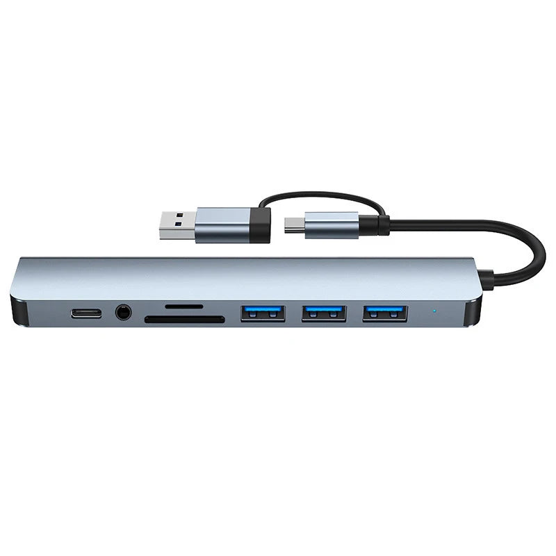 USB & Type-C Hub with Audio Jack & SD Card Slot