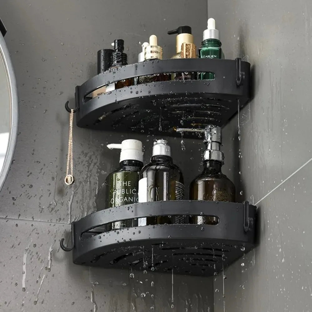 No-Drill Bathroom Shelf – Adhesive Corner Shower Organizer