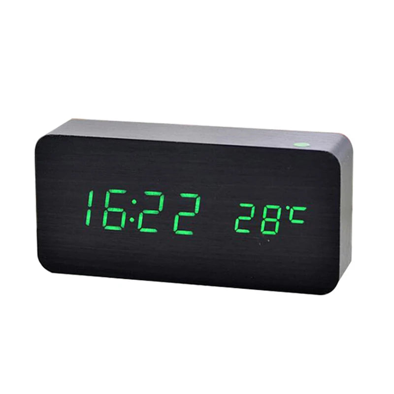 Wooden LED Digital Alarm Clock – Modern & Stylish Design