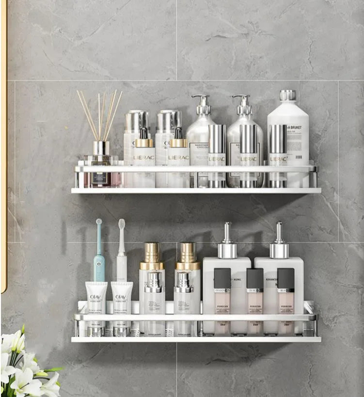 Silver Bathroom Shelf Organizer – Rustproof Shower Rack