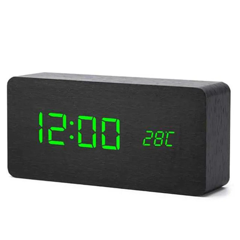 Wooden LED Digital Alarm Clock – Modern & Stylish Design