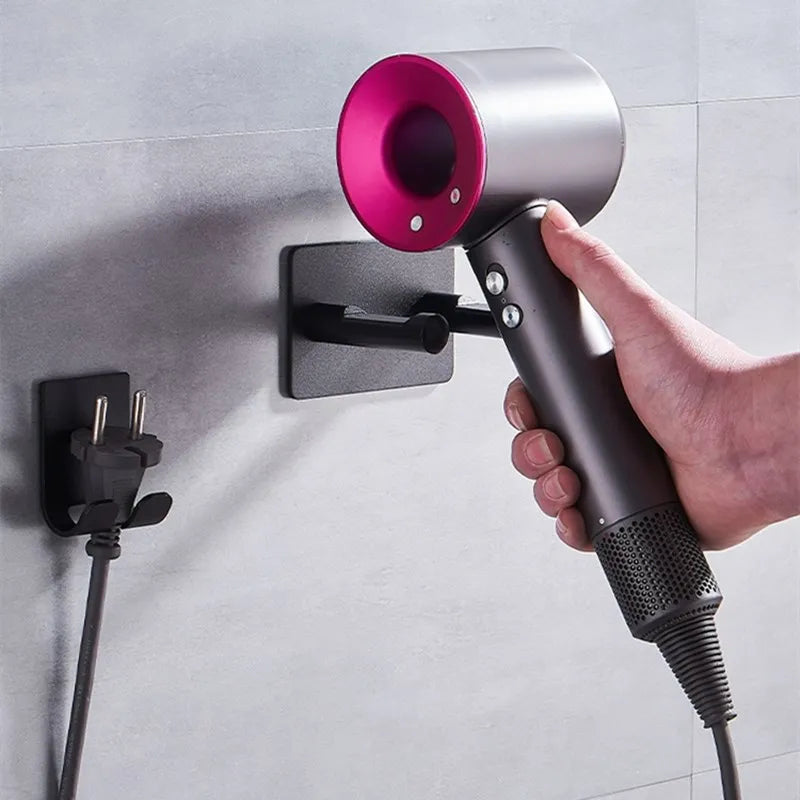 Waterproof Wall-Mounted Hair Dryer Organizer – Space-Saving Bathroom Shelf