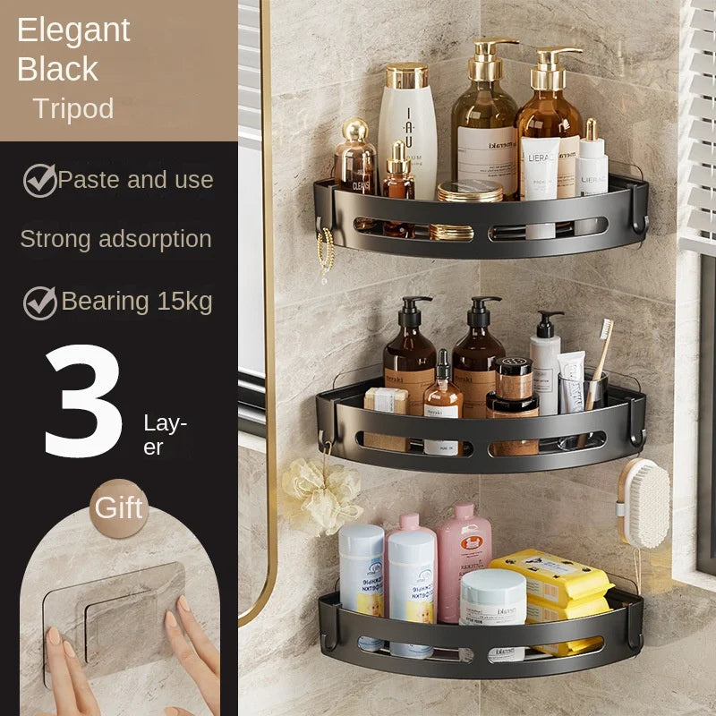 No-Drill Bathroom Shelf – Adhesive Corner Shower Organizer