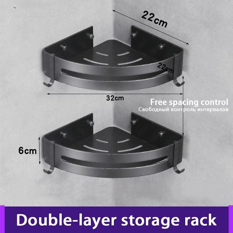 No-Drill Bathroom Shelf – Adhesive Corner Shower Organizer