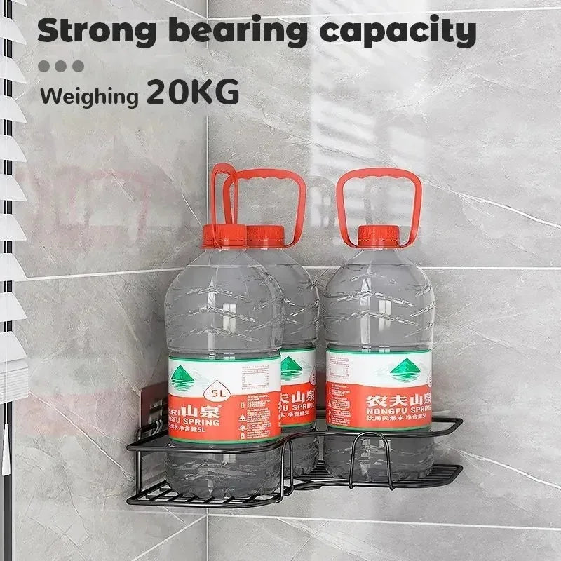 Corner No-Drill Bathroom Shelf – Wall-Mounted Organizer