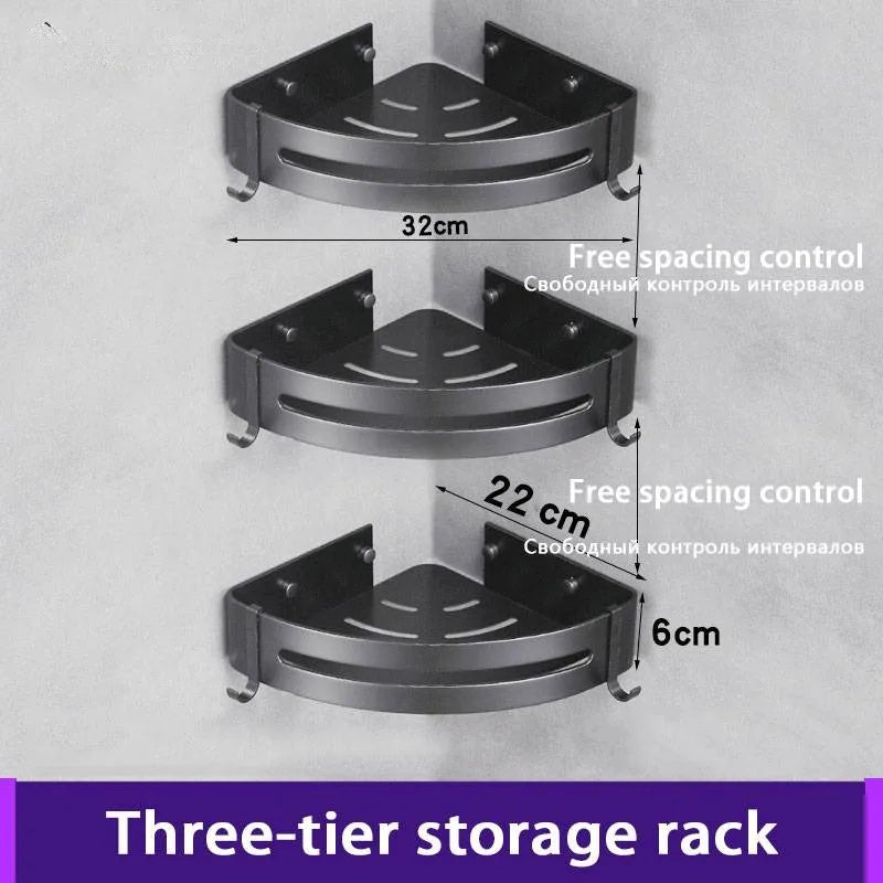 No-Drill Bathroom Shelf – Adhesive Corner Shower Organizer