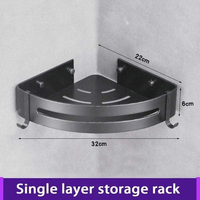No-Drill Bathroom Shelf – Adhesive Corner Shower Organizer