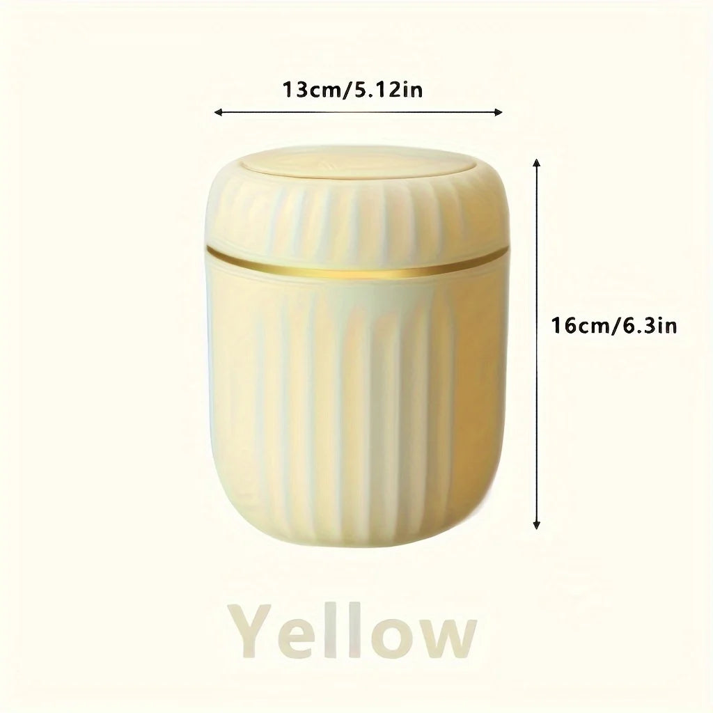 Mini Trash Can with Lid – Durable Plastic Desk Bin