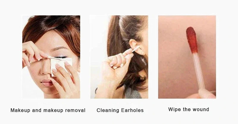 Cotton Swab & Toothpick Organizer Box – Transparent Bamboo Lid