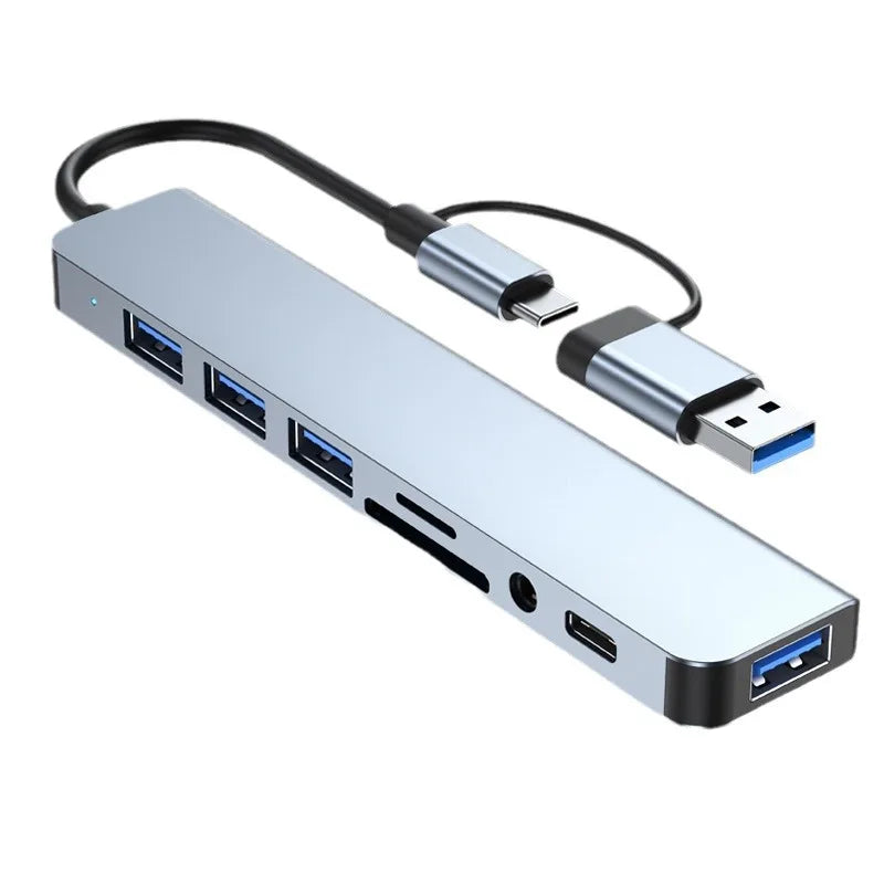 USB & Type-C Hub with Audio Jack & SD Card Slot