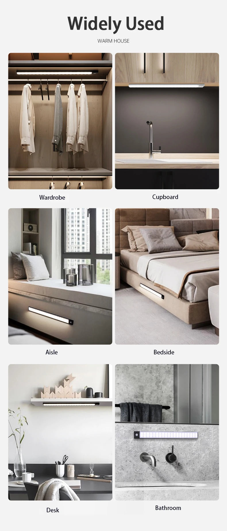 Rechargeable LED Cabinet Lamp with Motion Sensor