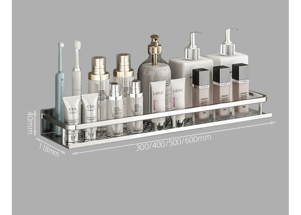 Silver Bathroom Shelf Organizer – Rustproof Shower Rack
