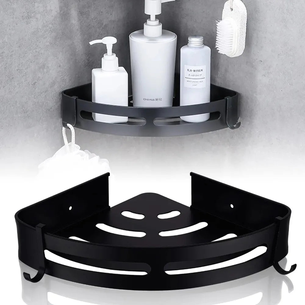 No-Drill Bathroom Shelf – Adhesive Corner Shower Organizer