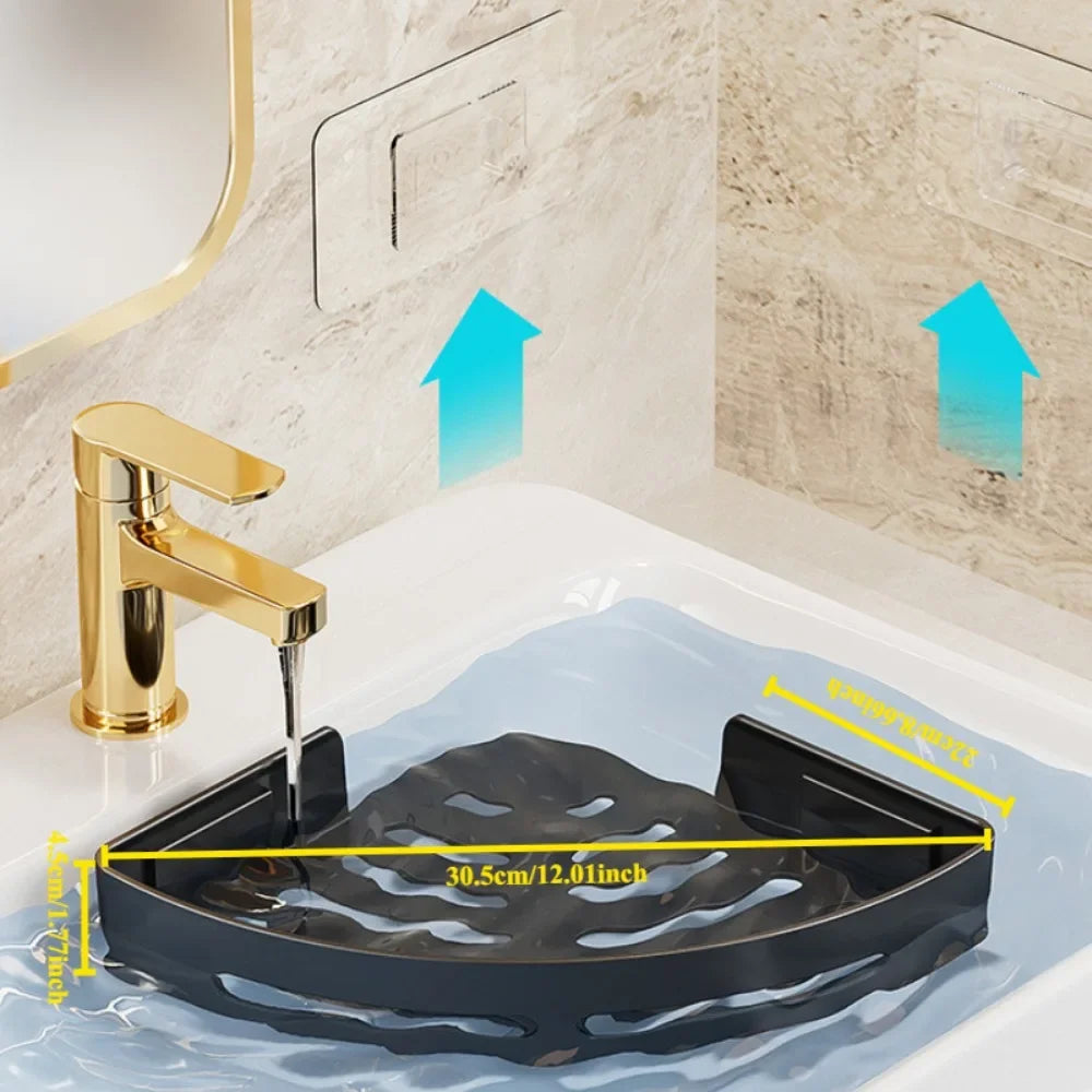 No-Drill Bathroom Shelf – Adhesive Corner Shower Organizer