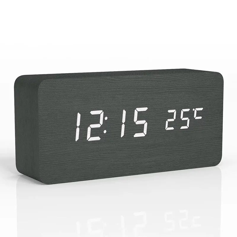 Wooden LED Digital Alarm Clock – Modern & Stylish Design